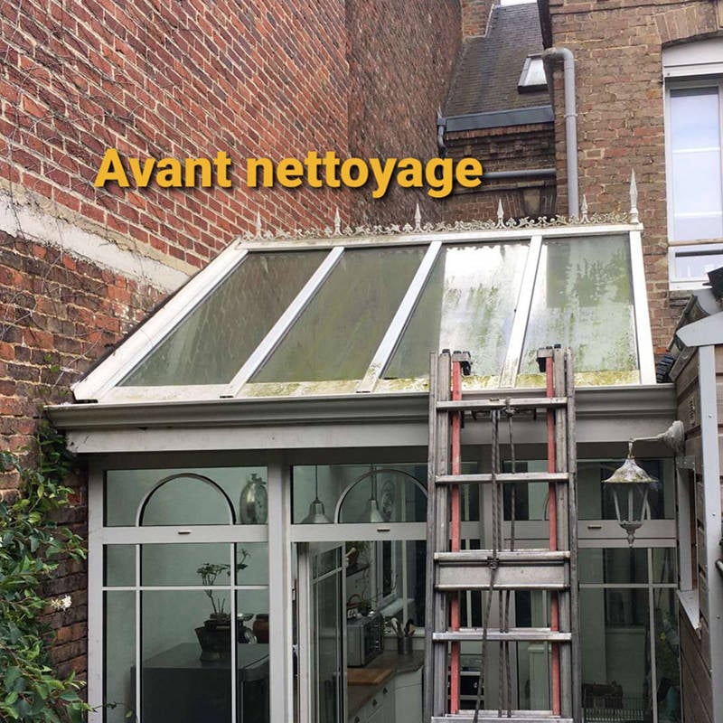 Photo avant nettoyage toiture de véranda